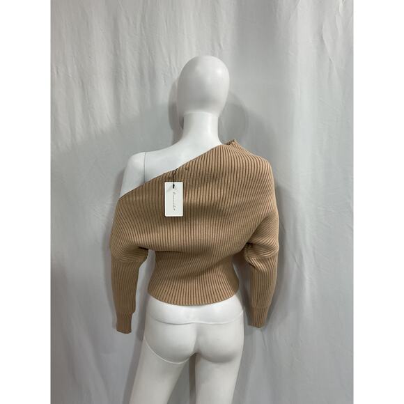 Line & Dot 'Blair' Tan Off Shoulder Sweater Size S - NWT - Picture 3 of 5
